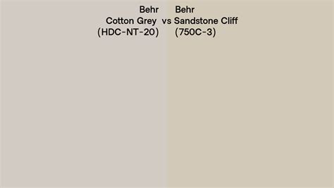 Behr Cotton Grey Vs Sandstone Cliff Side By Side Comparison