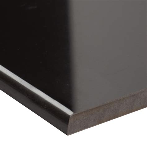 Domino Black 4x24 Polished Porcelain Bullnose Tile Floor Tiles Usa