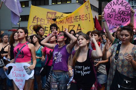 Manifestação Feminista Dia Internacional Da Mulher 2018 Igualdade