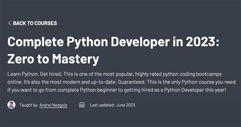 Zero To Mastery Python Review Is The Complete Python Developer Course