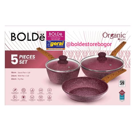 Jual BOLDE ORGANIC ROSE PAN SET 5PCS Shopee Indonesia