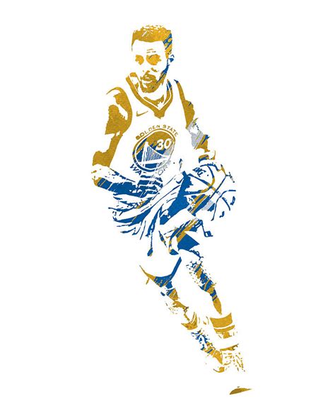 Stephen Curry Golden State Warriors Watercolor Strokes Pixel Art