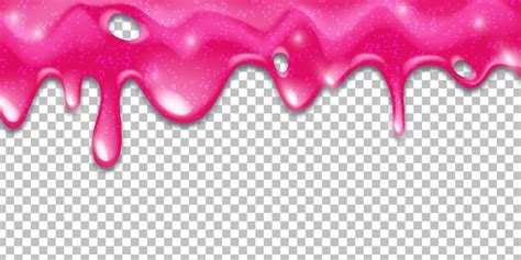 Premium Vector Pink Slime Vector Glitter Background Liquid Dripping Texture Border Cartoon