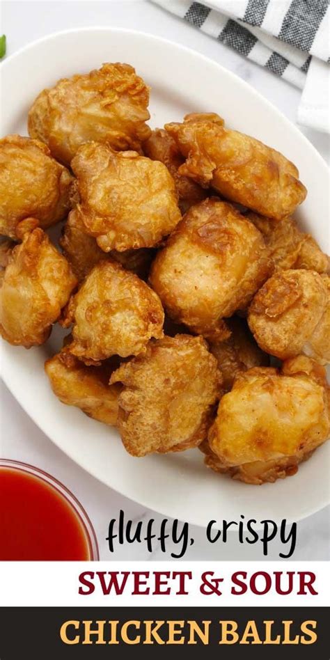 Chinese Sweet Sour Chicken Balls Homemade Chinese Food Sweet Sour