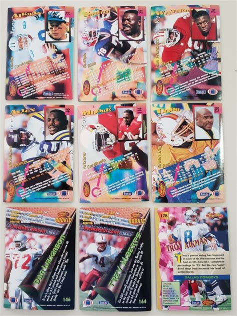 Pinnacle Sportflics Lot Of Troy Aikman Bruce Smith More