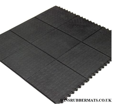 Rubber Interlocking Floor Mat 3ftx3ftx18mm Wins Rubber Mats