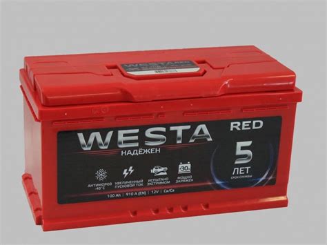 Автомобильный аккумулятор 100Ah - 910A Westa RED (Плюс справа ...