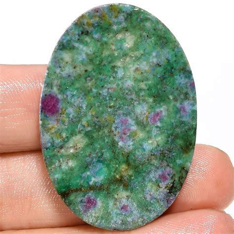 X X Mm Taille Cts Naturel Rubis Fuchsite Ovale Cabochon