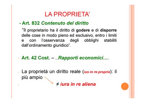 Schema La proprietà diritto privato LA PROPRIETA Art 832