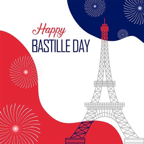 Happy Bastille Day Illustration Vectorielle De La Fête Nationale