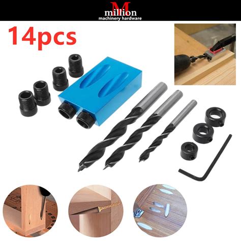 Millionhardware Pcs Pocket Hole Jig Kit Mm Drive Adapter For