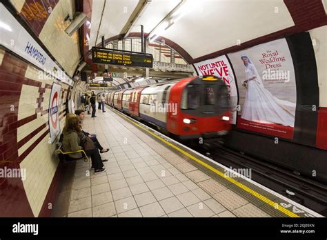 Passengers Waiting For A Southbound Northern Line Train Hampstead