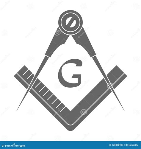 Vector Icon With Masonic Square And Compasses Stock Vector Illustration Of Alchemy Geometry