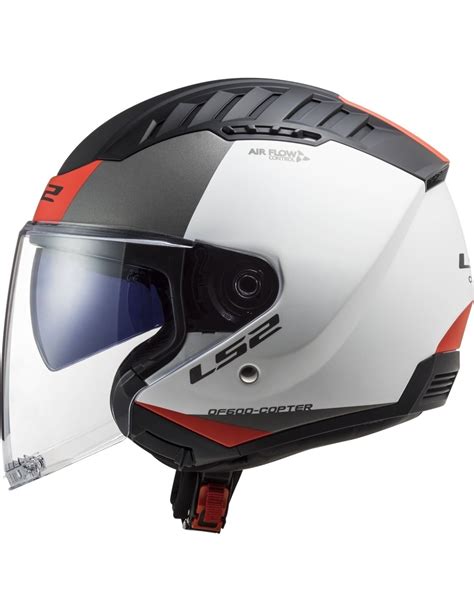 LS2 OF600 COPTER II URBANE MATT BLUE RED OPEN FACE MOTORBIKE HELMET