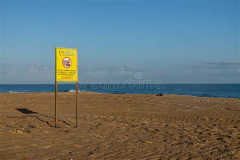 Galinhos Rio Grande Do Norte Dicembre Cartello Sulla Spiaggia