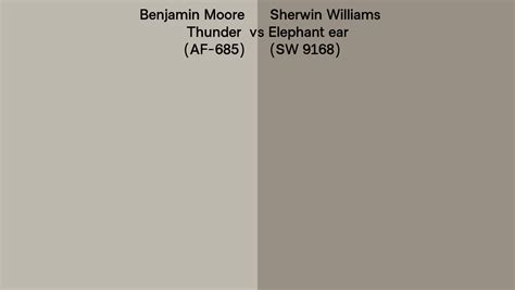 Benjamin Moore Thunder AF 685 Vs Sherwin Williams Elephant Ear SW