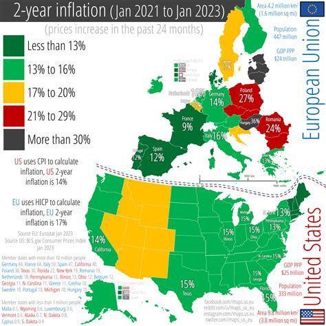 2 Year Inflation Across The Us And The Eu This Shows Prices Increase