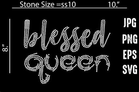Blessed Queen Rhinestone Template Design Graphic By Mrumu · Creative
