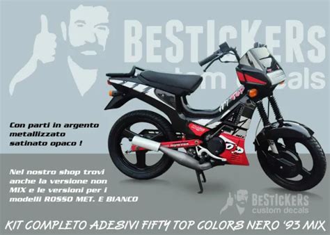 Kit Adesivi Grafiche Malaguti Fifty Top Colors Mix Nero