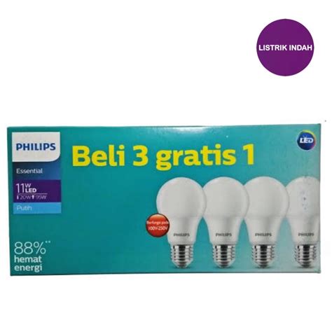 Jual Lampu Philips Led Essential W Promo Beli Gratis Putih Cool