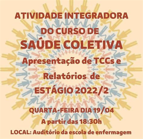 Atividade Integradora Apresentação de TCCs e Estágios Saúde Coletiva