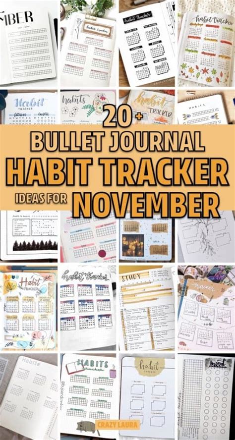 25 Best November Habit Tracker Ideas For Bujo Addicts Crazy Laura