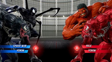 Spiderman Venom Vs Red Hulk Carnage Hardest Al Marvel Vs Capcom