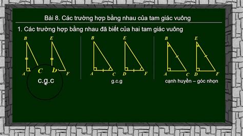 Các trường hợp bằng nhau của tam giác vuông Dạy học online YouTube