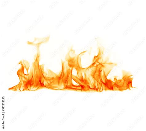 Fire flames on a white background. Stock Photo | Adobe Stock