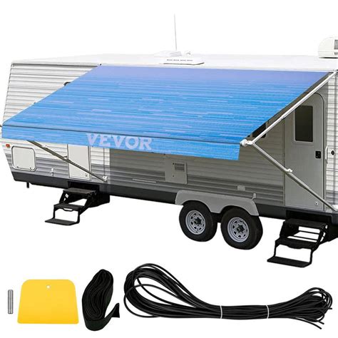 Vevor Rv Awning Ft Camper Awning Fabric Oz Vinyl Trailer Awning