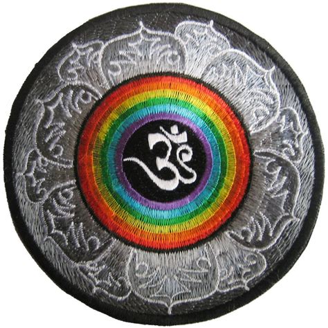 Aufnäher PATCH 15 cm Mandala OM AUM OOM OHM Mandala Lotos Blume Nepal