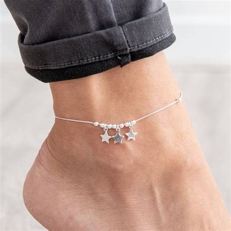 Sterling Silver Star Anklet By PoppyK Star Anklet Ankle Bracelets