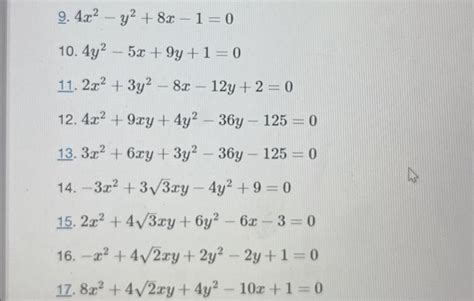 Solved 9 4x2−y28x−10 10 4y2−5x9y10 11