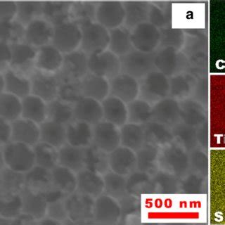 A Sem Image Of The S Tio Domc Composite The Elemental Mapping Images