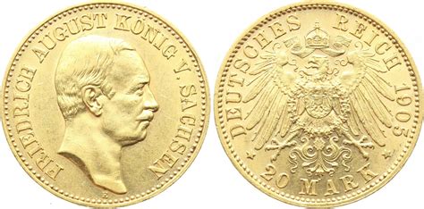 Sachsen Mark Gold E Friedrich August Iii Winz