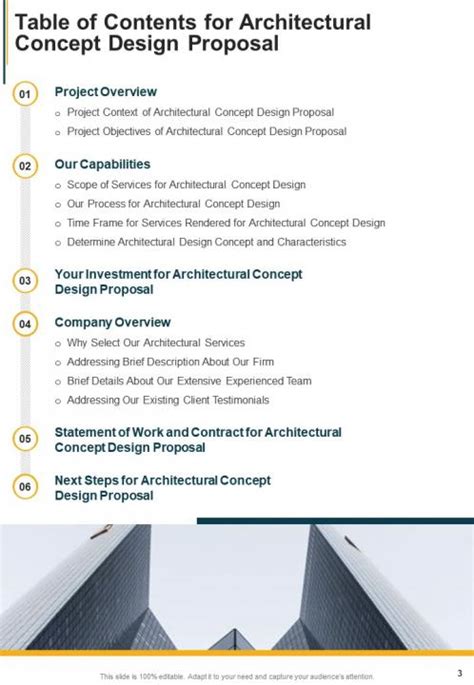 One Pager Architectural Concept Design Proposal Template Presentation