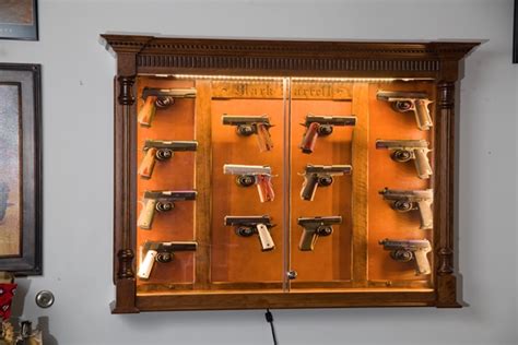 14 Gun Cherry Pistol Display Gunsafe Amish Custom Gun Cabinets