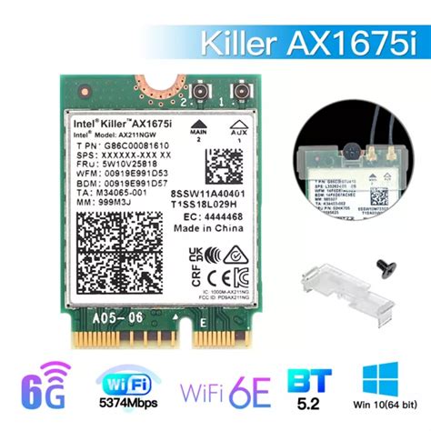 TRI BAND INTEL Killer Wi Fi 6E AX1675i AX211NGW M 2 2230 WiFi Card