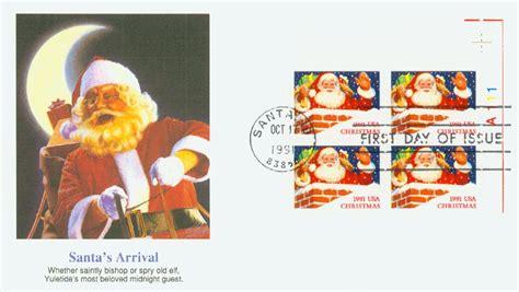 C Contemporary Christmas Santa In Chimney Mystic Stamp