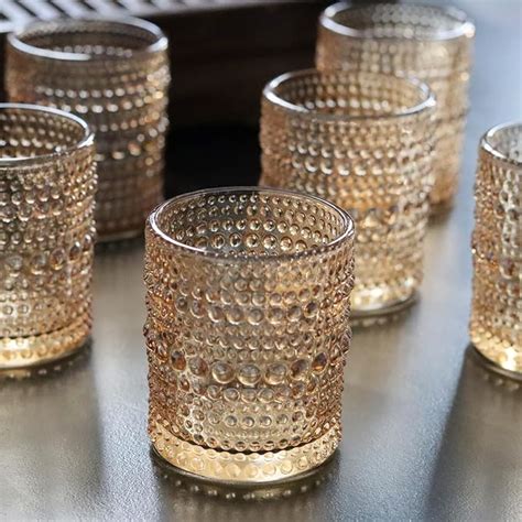 Amazon WDHODEC 24 PCS Gold Hobnail Glass Votive Candle Holders Tea