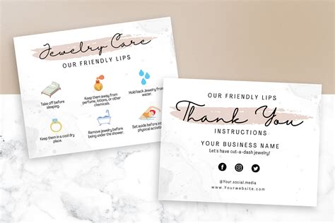 Printable Jewelry Care Card