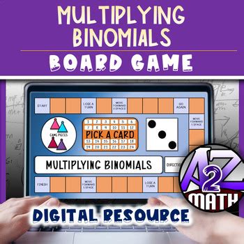 Multiplying Binomials FOIL Activity Digital Board Game By A2Z Math