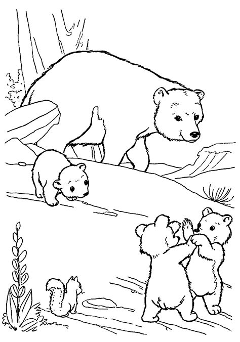 Printable Coloring Page Of Mommy And Baby Bears Print Color Craft