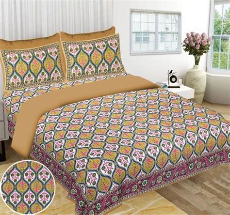 Jaipuri Pure Cotton Double Bed Sheet With Pillow Covers King Size