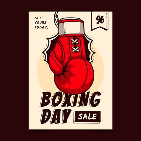 Free Vector Hand Drawn Boxing Day Sale Vertical Poster Template