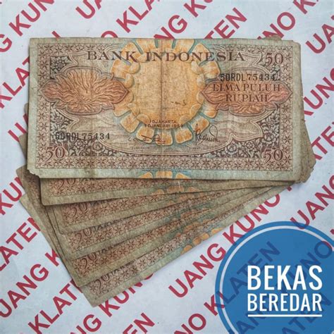 Jual Bekas Asli Rupiah Tahun Seri Bunga Rp Uang Kertas Kuno