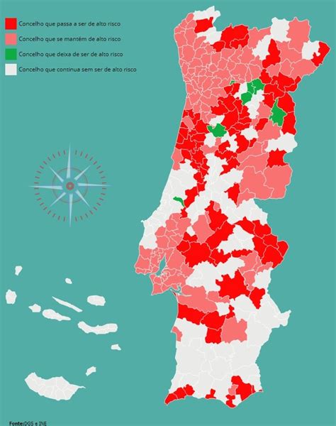 Mapa Dos Concelhos De Risco Elevado Better Dreams Ahead