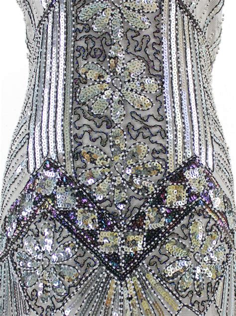 Vijiv Women S Gastby Sequin Art Nouveau Embellished Fringed Flapper