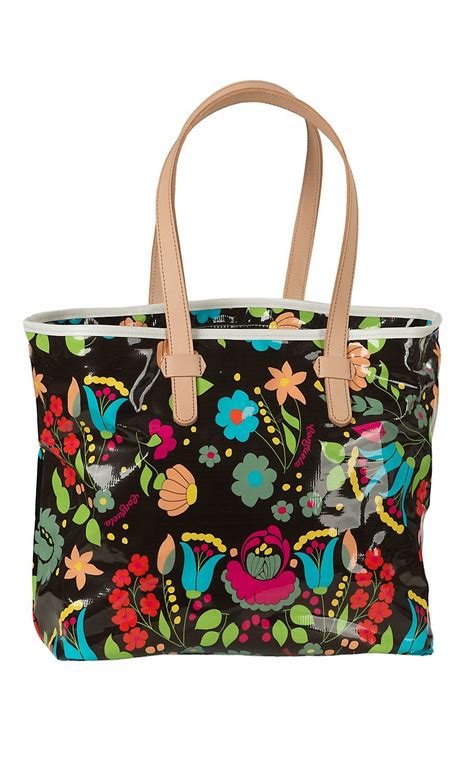 Consuela Legacy Black Floral Zipper Tote Consuela Bags Purses And