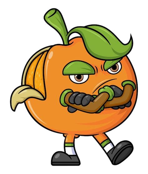 Premium Vector Orange Fruit Cartoon Character Mascot Design